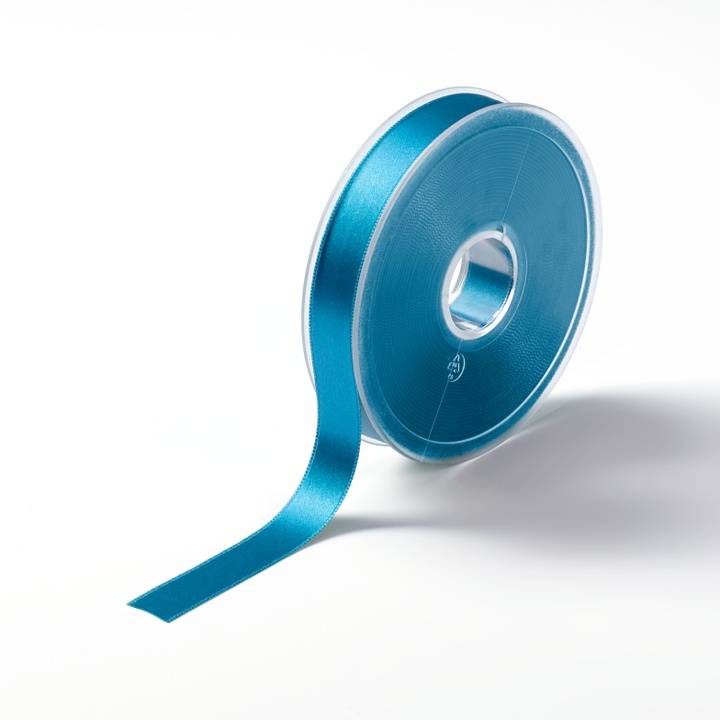 Satin ribbon, 15mm, Caribbean blue