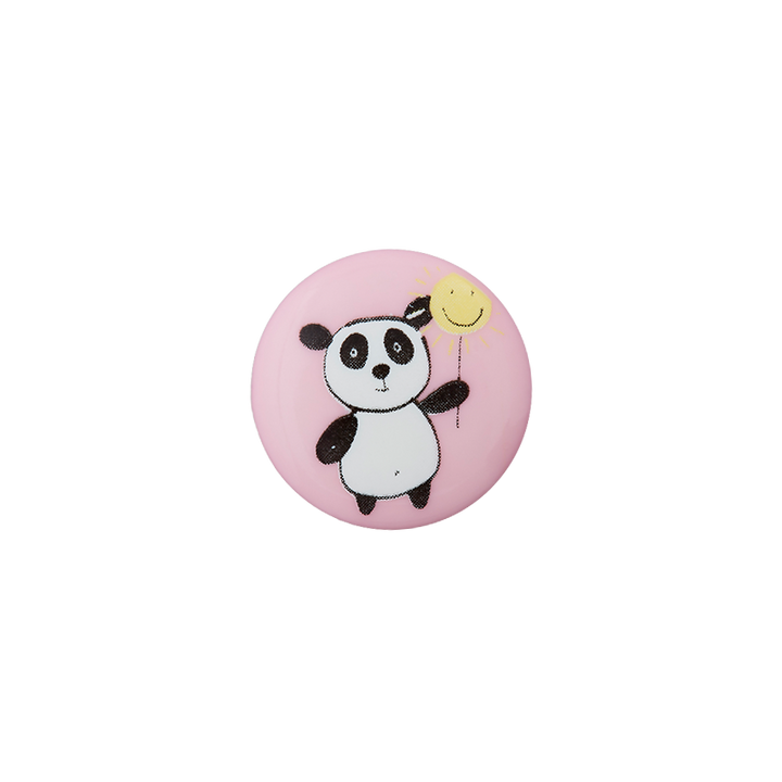 Пуговица «Панда», из полиэстера, на ножке, 15 мм, розовый цвет