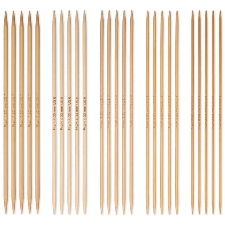 Double-pointed knitting needles set Prym 1530, bamboo, 2.5-4.5 mm, 20 cm