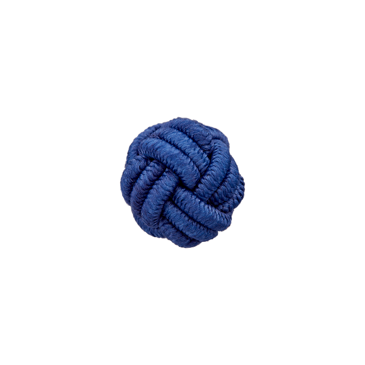 Bouton polyester pied, boule, 11mm, marine