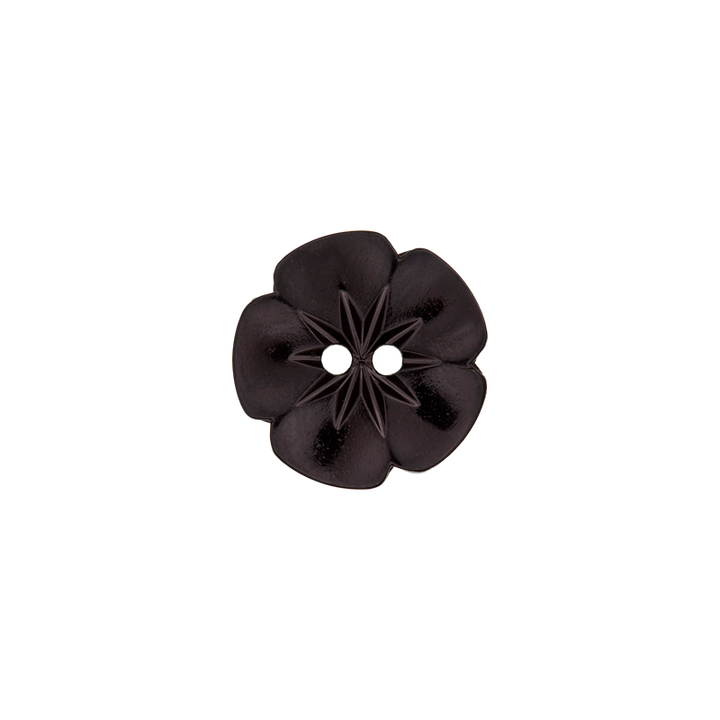 Polyester two-hole button 11mm black