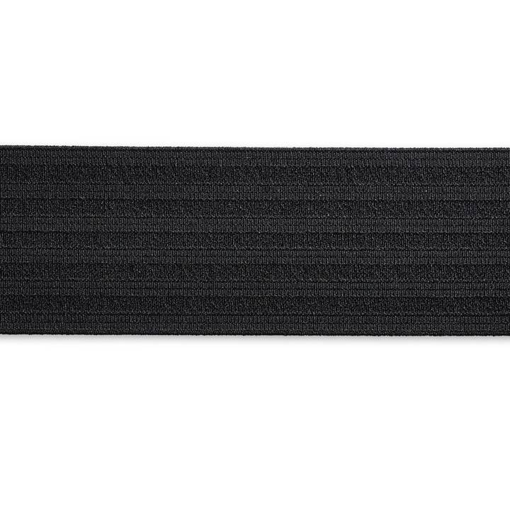 Seamed elastic tape, 50mm, black, 1m