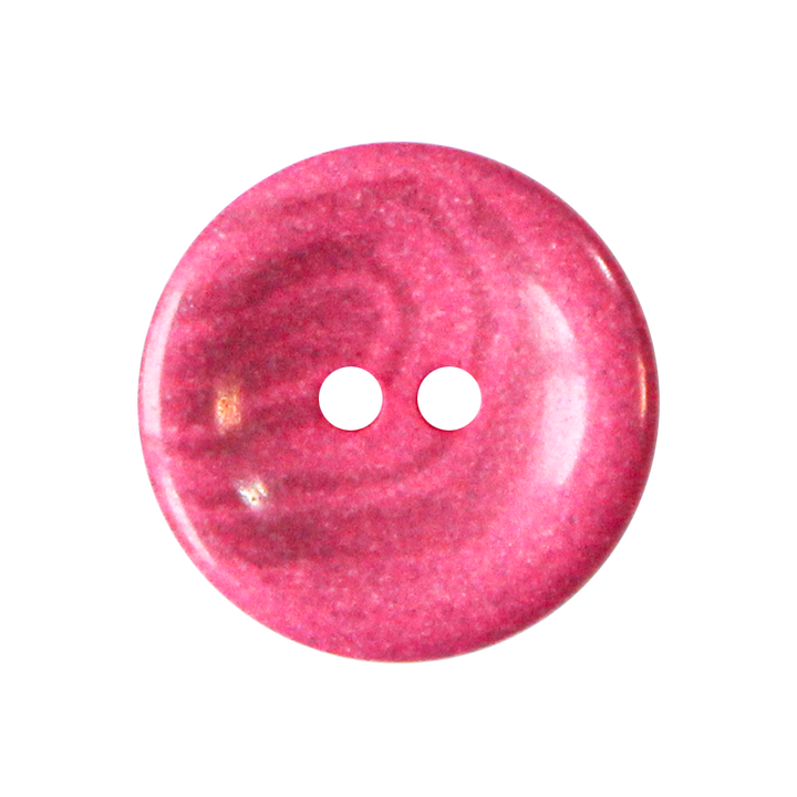 Пуговица из пеньки/полиэстера, с 2 отверстиями, переработанная из вторсырья, 25 мм, цвет розовый, яркий