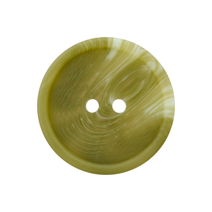 Polyester button 2-holes, with grain, 25mm, light olive
