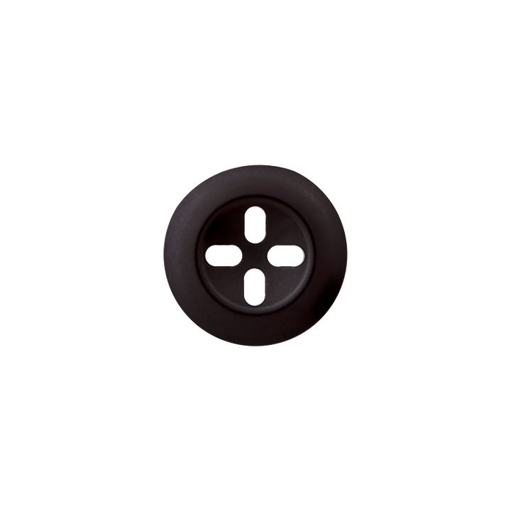 Polyester button 4-holes, 18mm, black