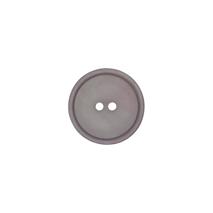 Polyester button 2-holes, 18mm, medum grey