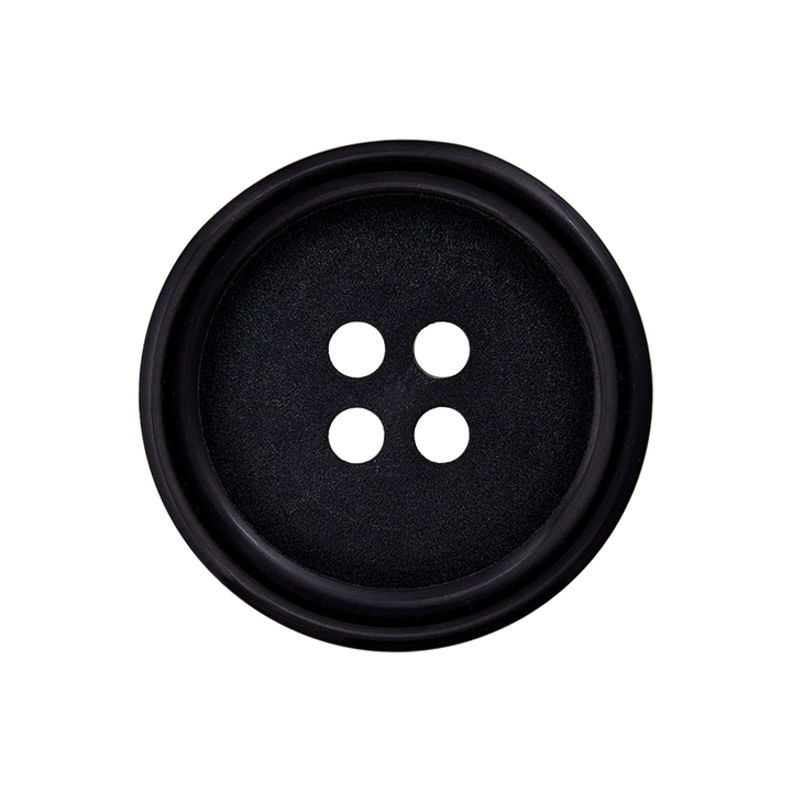 Пуговица из полиэстера, с 4 отверстиями, 15 мм, черный цвет