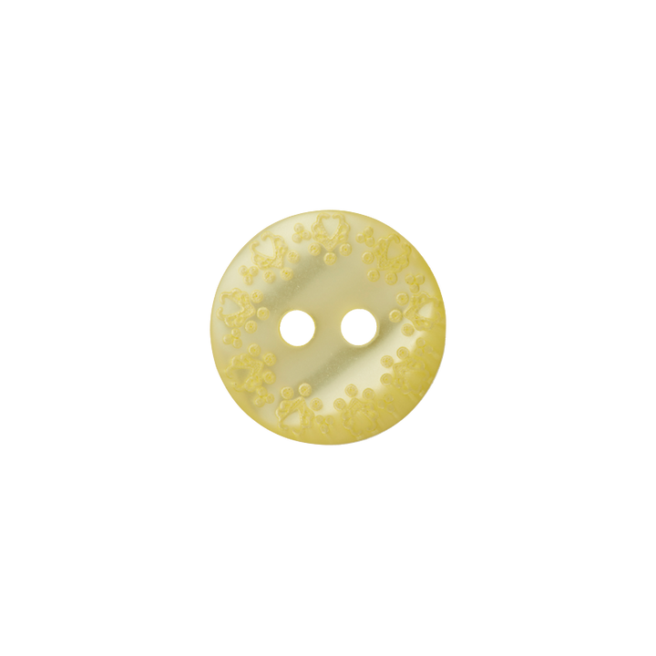 Polyester button 2-holes 14mm yellow