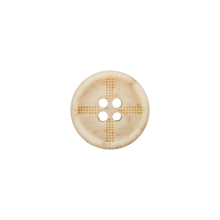 Horn/polyester button 4-holes, recycled