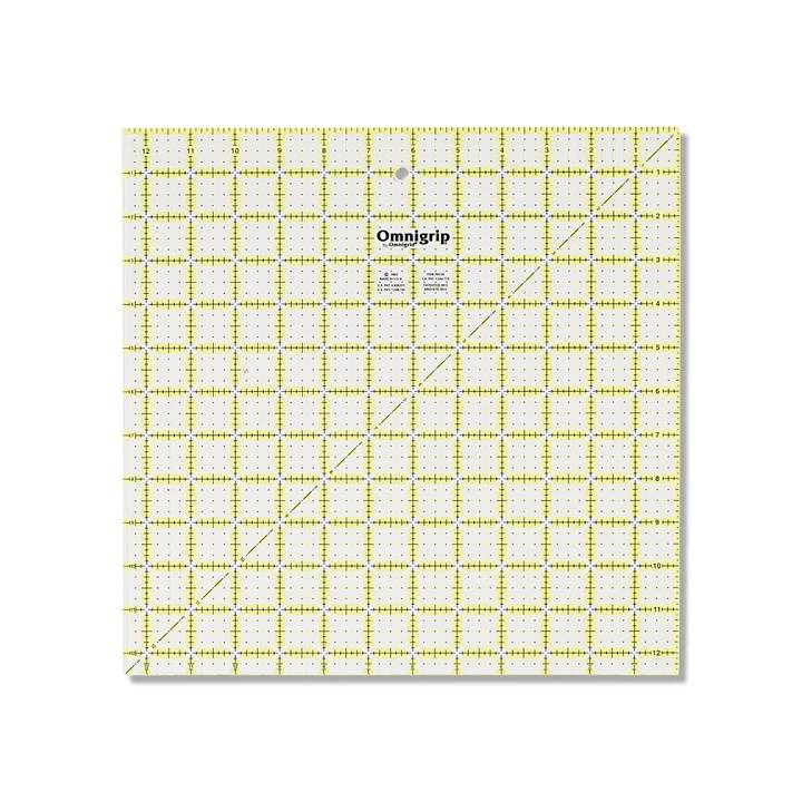 Omnigrip non-slip ruler, 12.5x12.5inch