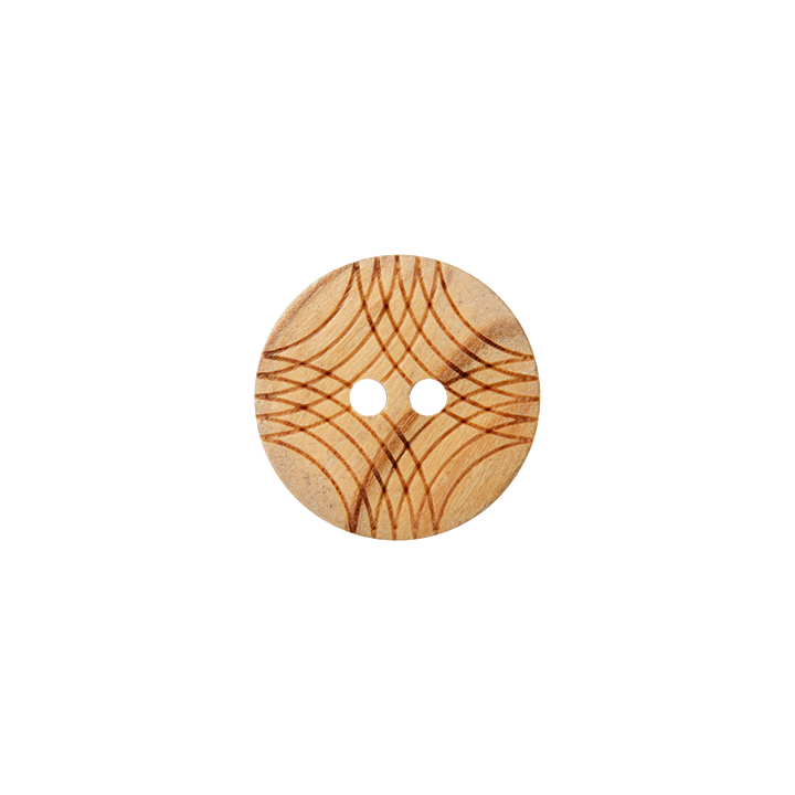 Пуговица деревянная, с 2 отверстиями 18мм коричневый, светлый цвет