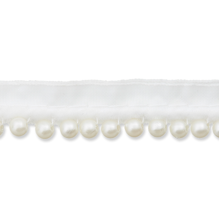 Ruban perlée 13mm blanc