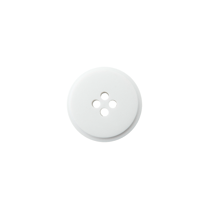 Polyester button 4-holes recycled 18mm white