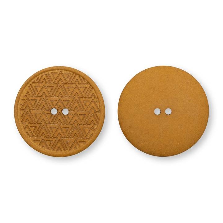 Buttons 2-hole Prym 1530, recycled hemp, 28mm, yellow