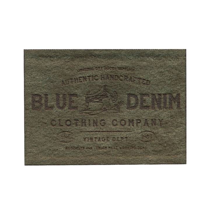 Motif décoratif Étiquette BLUE DENIM, imitation daim, olive