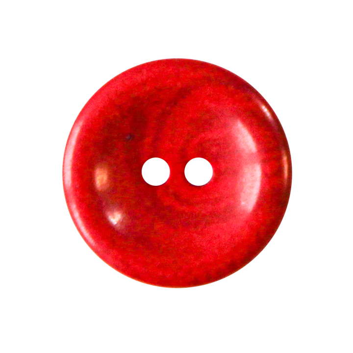 Hemp/polyester button 2-holes, recycled, 15mm, red