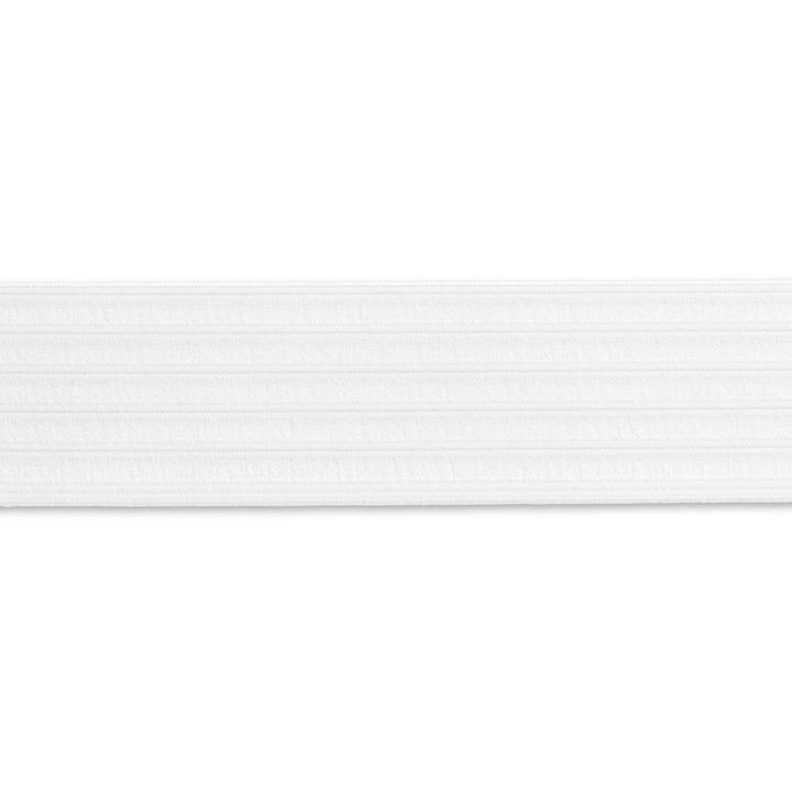 Seamed elastic tape, 50mm, natural white, 10m
