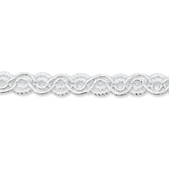 Galon Passementerie metallisé 8mm argent