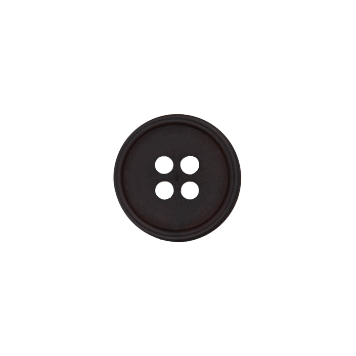 Пуговица из полиэстера, с 4 отверстиями, 15 мм, черный цвет