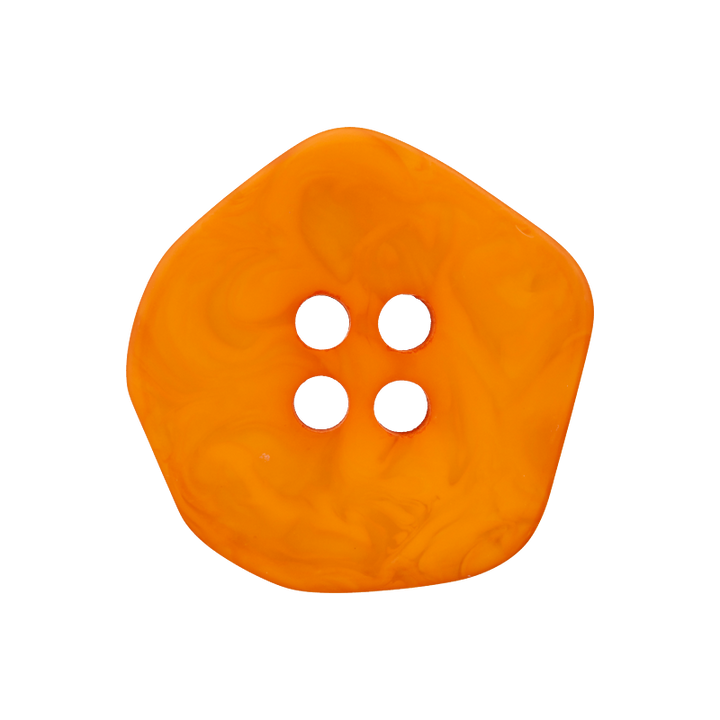 Polyesterknopf 4-Loch, eckig, 20mm, orange