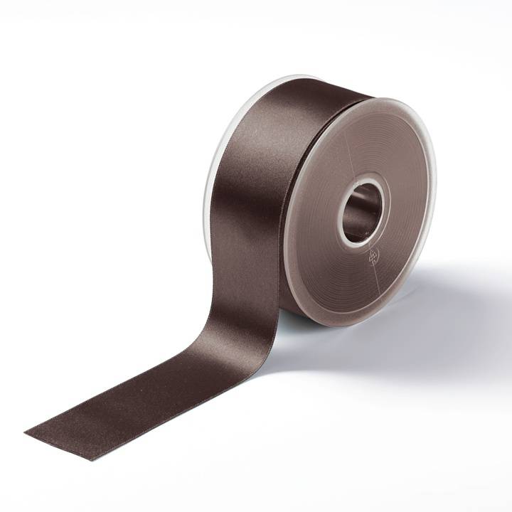 Satin ribbon, 38mm, dark brown
