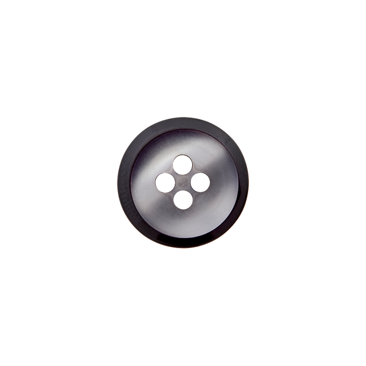 Polyester button 4-holes, 15mm, light grey