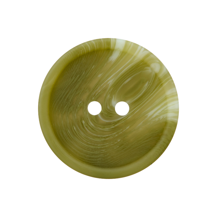Polyester button 2-holes, with grain, 20mm, light olive