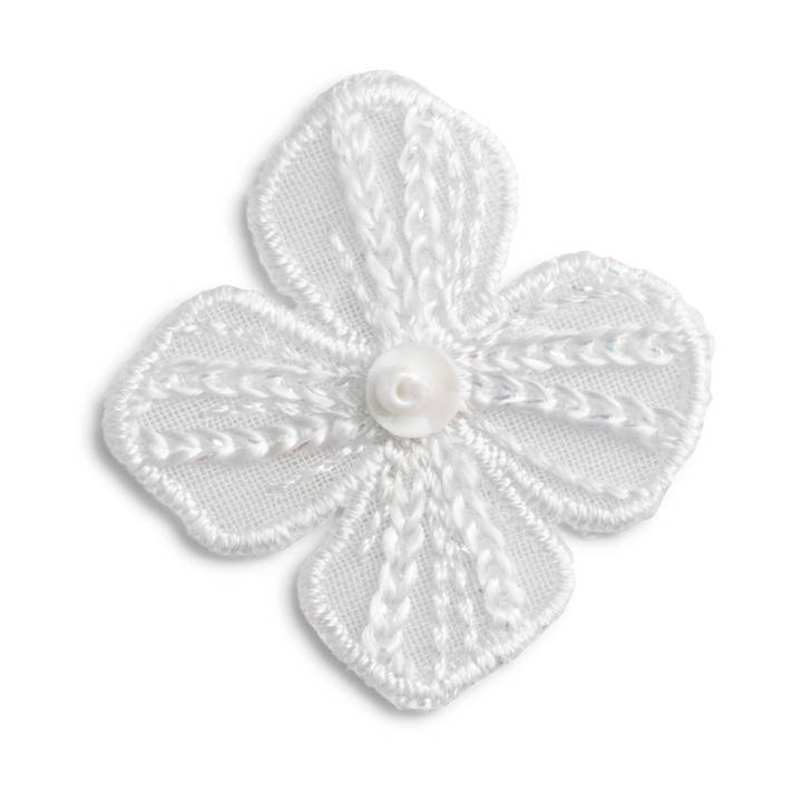 Appliqué Flower small, festive, white 