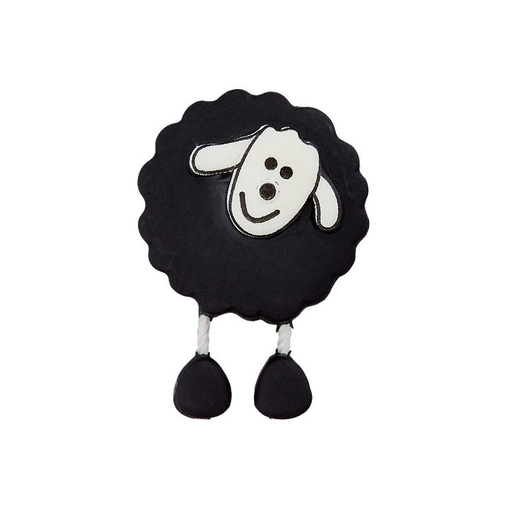 Polyester button Sheep 18mm black