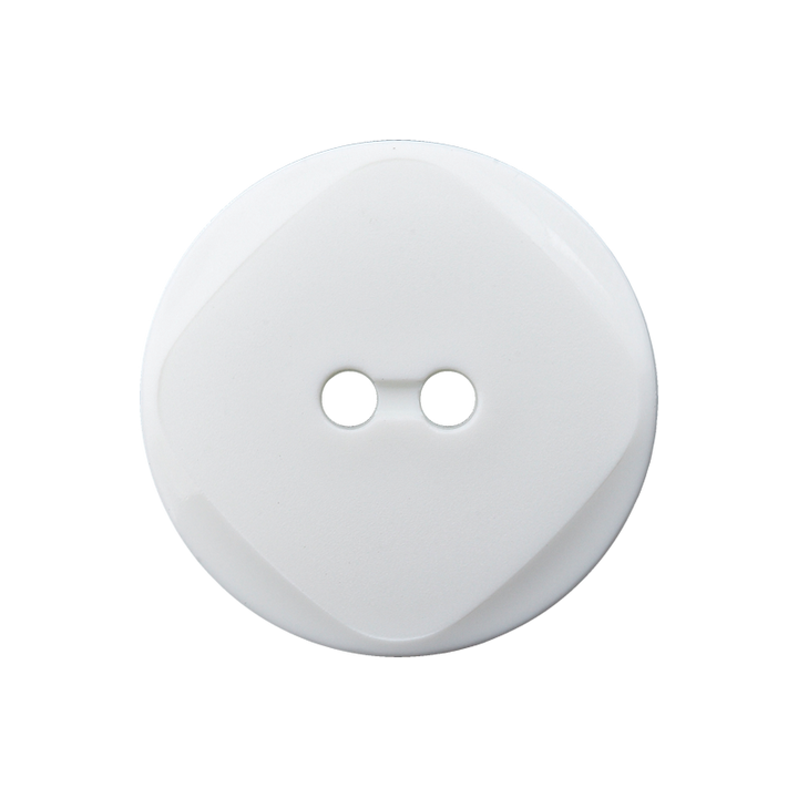 Polyester two-hole button 18mm white