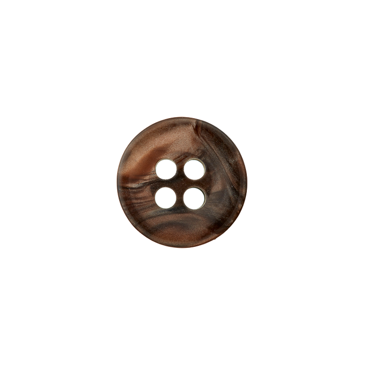 Polyester button 4-holes 11mm dark brown