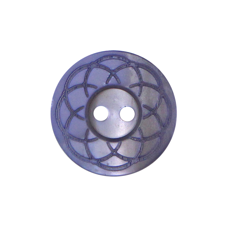 Polyester button 2-holes, Flower, 20mm, lilac
