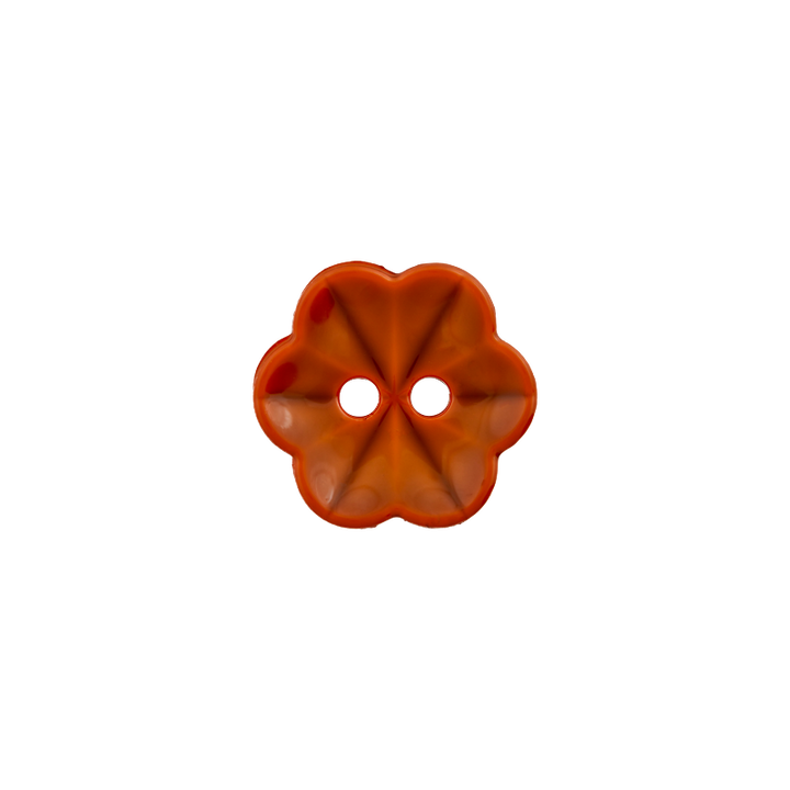 Polyamidknopf 2-Loch, Blume, 15mm, orange