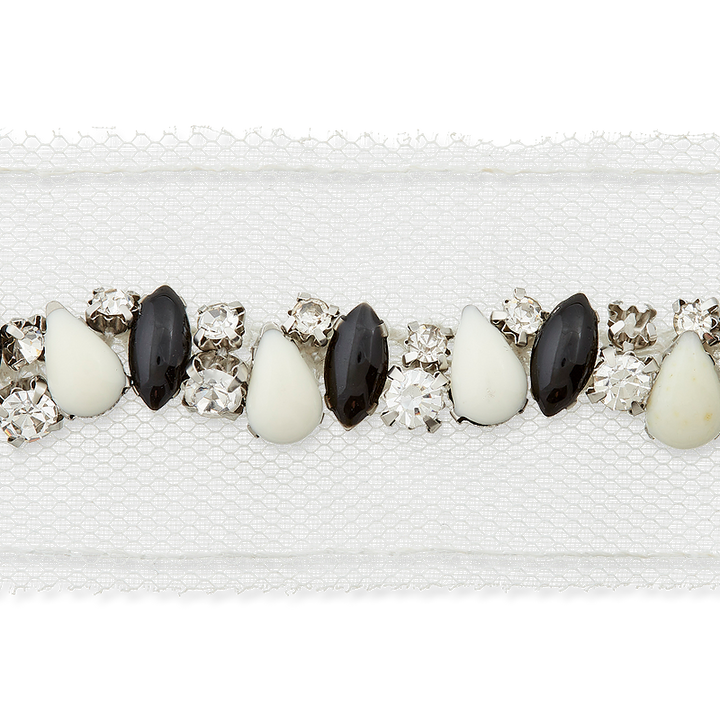 Perlenband, 30mm, weiß