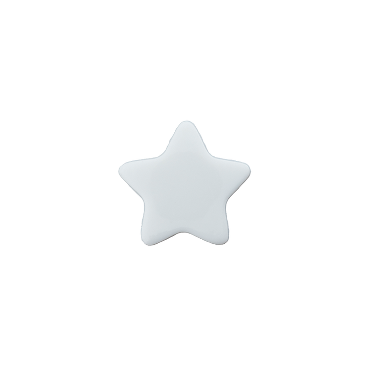 Пуговица «Звезда», из полиэстера, на ножке, 15 мм, белый цвет
