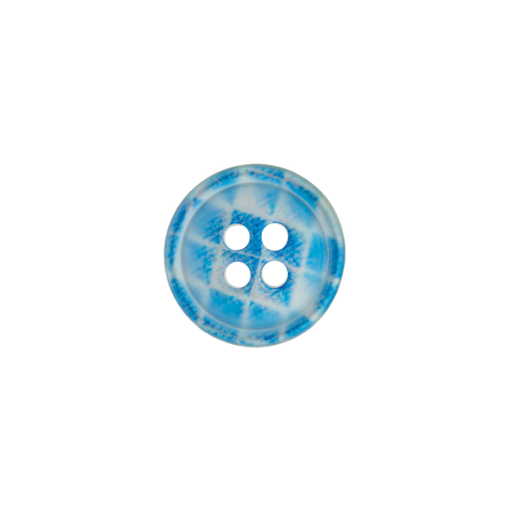 Polyester button 4-holes 11mm light blue