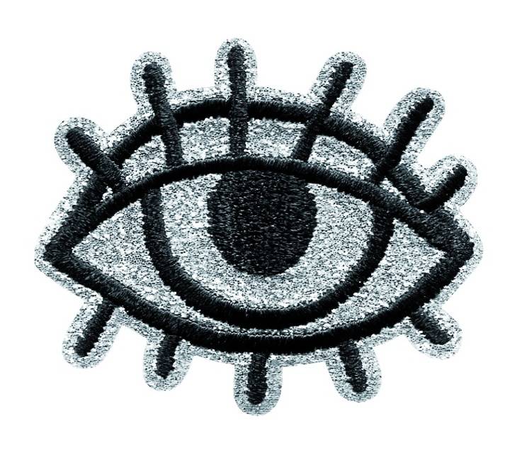Термоаппликация Глаз, черный/  серебристый