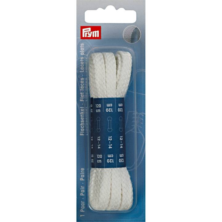 Flat laces 8 x 120cm, white