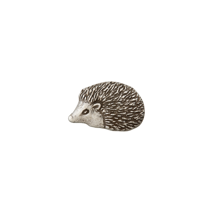 Pol. button metal. Hedgehog 20mm silver