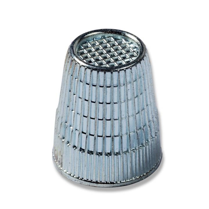 Thimble with anti-slip edge, 17.0mm, silver-coloured, items
