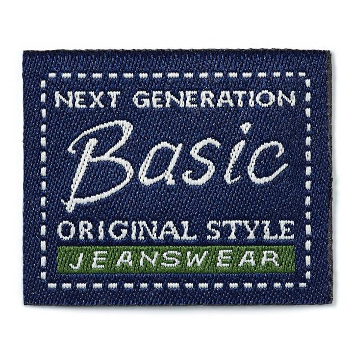 Applique jeans label, blue, square, Basic Original Style