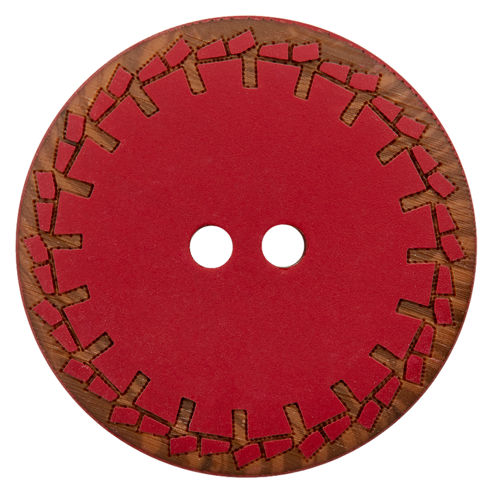 Polyester button 2-holes,28mm, dark red