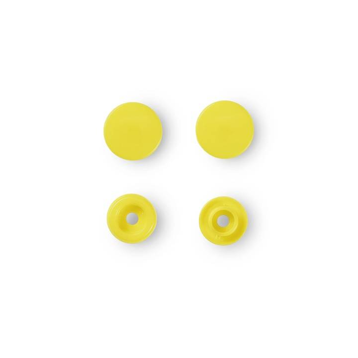 Non-sew press fasteners, Colour Snaps, round, 12.4mm, light yellow