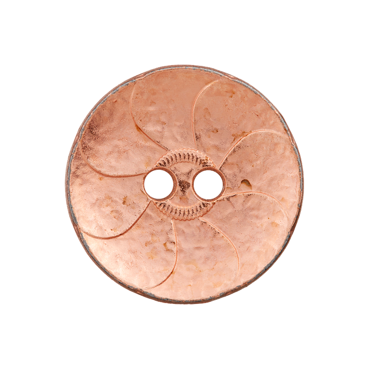 Metal button 2-holes, 20mm, copper