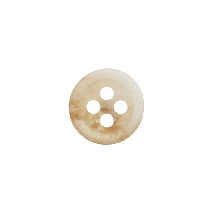 Polyester button 4-holes, 9mm, beige