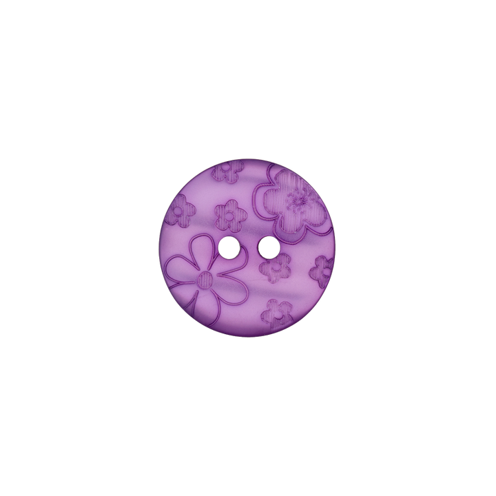 Bouton Polyester 2-Trous 12mm violet