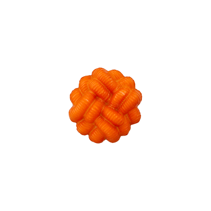 Bouton polyamide pied, Motif passementerie, 18mm, orange