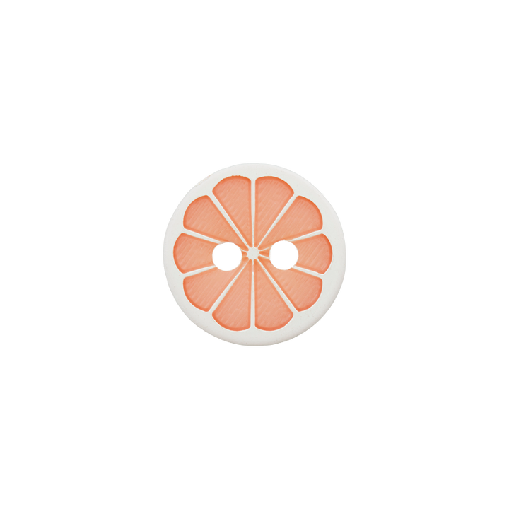 Polyesterknopf 2-Loch, Citrus, 11mm, rosa