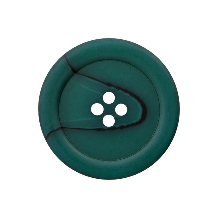 Polyesterknopf 4-Loch, 25mm, dunkelgrün