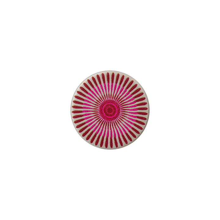 Metal button shank, 15mm, pink